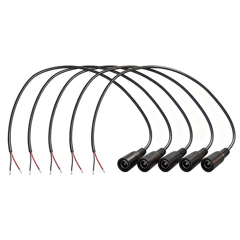 1FT 5.5x2.1mm DC Male Connector 12V DC Power Cable (Black) Suitable for Monitoring, Routers, Cameras, LED Strip Lights 5pcs in Kuwait