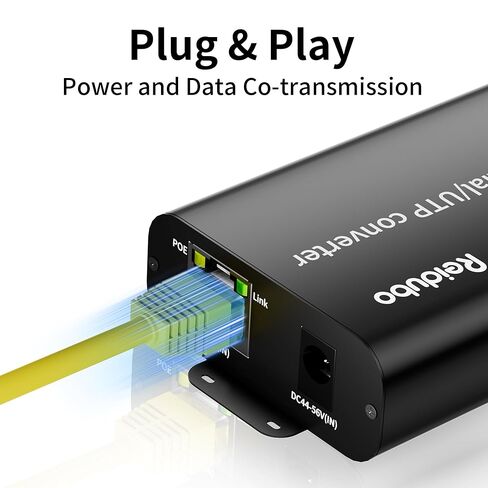محول PoE Coax إلى Ethernet، محول Ethernet عبر Coax EoC، بحد أقصى 3280 قدمًا (1000 متر) لنقل الطاقة والبيانات عبر كابل محوري RG59 لترقية نظام المراقبة التناظرية إلى نظام مراقبة IP in Saudi Arabia