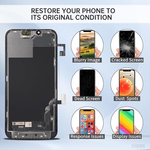 [Soft OLED] for iPhone 13 Screen Replacement with Front Speaker Proximity Sensor 3D Touch Display Digitizer 6.1" Full Assembly Fix Tools Kit Repair Front Glass A2631 A2633 A2634 A2635 A2482 in Saudi Arabia