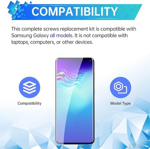 لمجموعة استبدال البراغي السوداء الكاملة للهاتف المحمول Samsung Galaxy لجميع الموديلات A15 S24 Note Plus الأجزاء الداخلية فائقة التثبيت مع أدوات إصلاح مفكات البراغي in Saudi Arabia