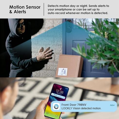 Lockly Vision Elite - قفل ذكي لفيديو WiFi مع كاميرا رؤية ليلية، مستشعر حركة، بصمة بيومترية، التحكم الصوتي، التحكم عن بعد في التطبيق، جرس الباب، لوحة شمسية، لوحة مفاتيح رقمية، أسود غير لامع in Kuwait