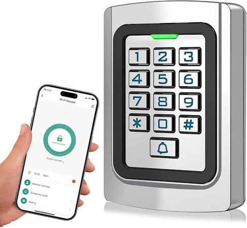 WiFi Access Control Keypad, 12V DC Wireless WiFi TUYA Door Keypad, PIN Code & ID Card Metal Key pad, IP68 Waterproof, 2000 Users, for Garage Door, Gate Opener and Access Control Systems in Saudi Arabia