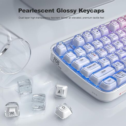 MOFII Wireless Computer Keyboard with RGB Backlit, Tri-Mode Bluetooth 5.0/USB-C/2.4GHz Gaming Keyboard, Full Size Layout, Ergonomic Curved Design for Windows Mac PC Gamers & Office in Saudi Arabia