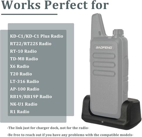 2 Pack KD-C1 Two Way Radio Charger Dock USB-C Charging for T20 Walkie Talkie RT22S Charger Desktop with 1 Pair Type-C Cable in Saudi Arabia