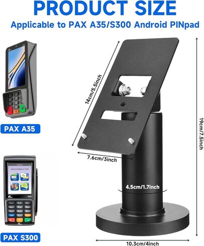 حامل طرفي لنقاط البيع لبطاقة الائتمان Homakover لـ Pax A35، Pax S300، عرض مشبك قابل للتعديل مع إمالة، حامل دفع بدون تلامس in Saudi Arabia