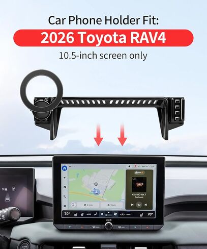 Car Phone Holder for Toyota RAV4/Hybrid 2026 Accessories 10.5-Inch Screen Fixed Clip, 360° Rotation Phone Mount Compatible with MagSafe, Phone Holder Does Not Affect Air Vent in Saudi Arabia