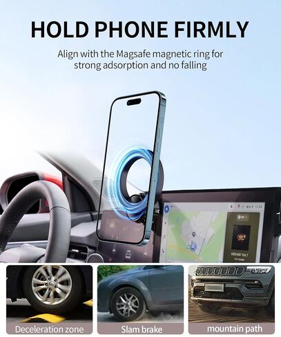 Car Phone Holder for Toyota RAV4/Hybrid 2026 Accessories 10.5-Inch Screen Fixed Clip, 360° Rotation Phone Mount Compatible with MagSafe, Phone Holder Does Not Affect Air Vent in Saudi Arabia
