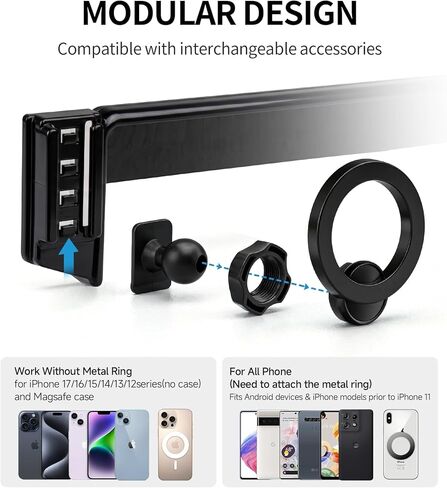 Car Phone Holder for Toyota RAV4/Hybrid 2026 Accessories 10.5-Inch Screen Fixed Clip, 360° Rotation Phone Mount Compatible with MagSafe, Phone Holder Does Not Affect Air Vent in Saudi Arabia