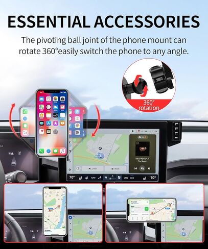 Car Phone Holder for Toyota RAV4/Hybrid 2026 Accessories 10.5-Inch Screen Fixed Clip, 360° Rotation Phone Mount Compatible with MagSafe, Phone Holder Does Not Affect Air Vent in Saudi Arabia