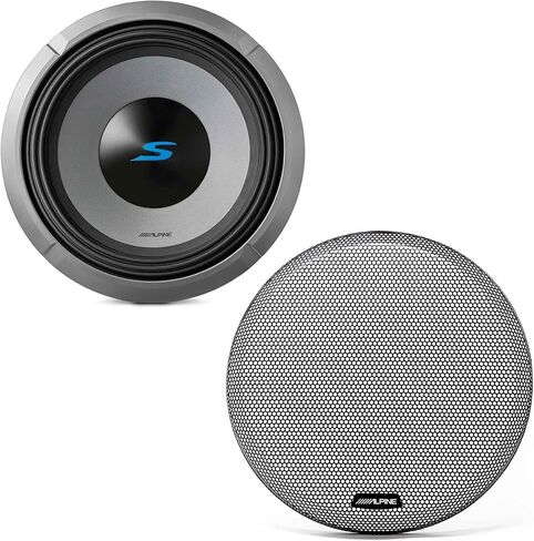 Alpine S2-W8D2 S Series 8 Dual 2-Ohm Subwoofer 900W KTE-8G.3 8-Inch Grille for Select Apline Subwoofer Bundle in Saudi Arabia