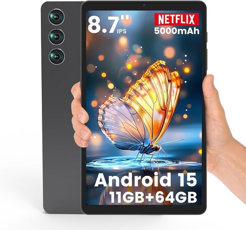 جهاز لوحي Android 15 مقاس 8.7 بوصات، كمبيوتر لوحي صغير بقدرة 5000 مللي أمبير في الساعة، واي فاي ثنائي النطاق وBT5.0، ذاكرة وصول عشوائي 11 جيجابايت وذاكرة وصول عشوائي 64 جيجابايت، 1 تيرابايت قابل للتوسيع، كمبيوتر لوحي بشاشة IPS HD، دعم الكمبيوتر اللوحي للأ in Saudi Arabia