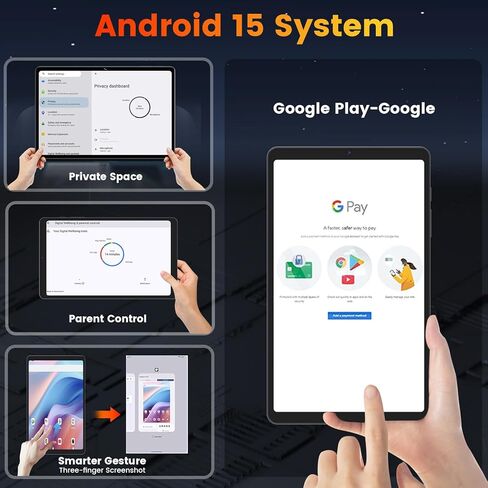 جهاز لوحي Android 15 مقاس 8.7 بوصات، كمبيوتر لوحي صغير بقدرة 5000 مللي أمبير في الساعة، واي فاي ثنائي النطاق وBT5.0، ذاكرة وصول عشوائي 11 جيجابايت وذاكرة وصول عشوائي 64 جيجابايت، 1 تيرابايت قابل للتوسيع، كمبيوتر لوحي بشاشة IPS HD، دعم الكمبيوتر اللوحي للأ in Saudi Arabia