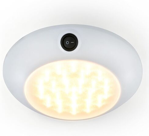 LED Dome Light, 12V DC Surface Mount Ceiling Light with Switch, Super Bright 334LM Warm White (2900-3200K), IP66 Waterproof, 120° Beam Angle for Cabin, RV, Marine Interior Lighting (5.5 inches) in Saudi Arabia