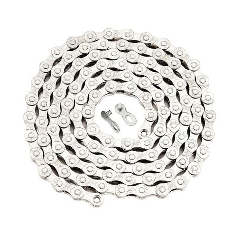 Single Speed Bike Chain 114 Links Full Silver Plated Bicycle Chain,Magic Buckle,Compatible with Shimano & SRAM,for Mountain Bike Road Bike Cycling Accessories in Saudi Arabia