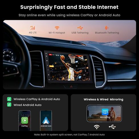 ATOTO S8L 7 بوصة AI Android Double Din ستيريو سيارة، مع OBD، CarPlay اللاسلكي وAndroid Auto، 4G+64G، 4G SIM/Wi-Fi، AI Agent، DSP 32Band EQ/SCVC، HDMI داخلي/خارجي، مسار GPS، HD LRV in Kuwait
