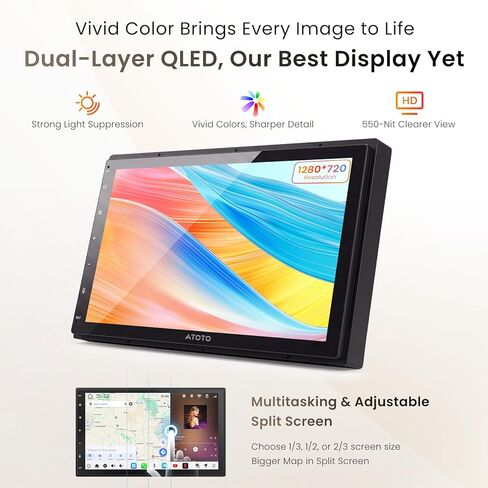 ATOTO S8L 7 بوصة AI Android Double Din ستيريو سيارة، مع OBD، CarPlay اللاسلكي وAndroid Auto، 4G+64G، 4G SIM/Wi-Fi، AI Agent، DSP 32Band EQ/SCVC، HDMI داخلي/خارجي، مسار GPS، HD LRV in Kuwait