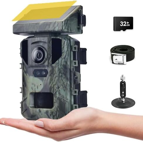 كاميرا SuntekCam Mini Solar Trail 50 ميجابكسل 4K، كاميرا صيد مع رؤية ليلية تعمل بحركة IP65 مقاومة للماء، كاميرات مسار الألعاب مع مصابيح LED بالأشعة تحت الحمراء الشفافة in Kuwait