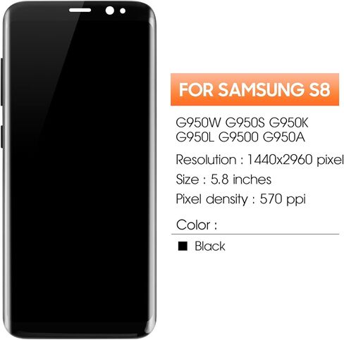 INCELL for Samsung Galaxy S8 Screen Replacement for Display Samsung S8 LCD G950 G950F SM-G950U Screen Touch Assembly Repair Parts with Frame(No Fingerprint) in Saudi Arabia