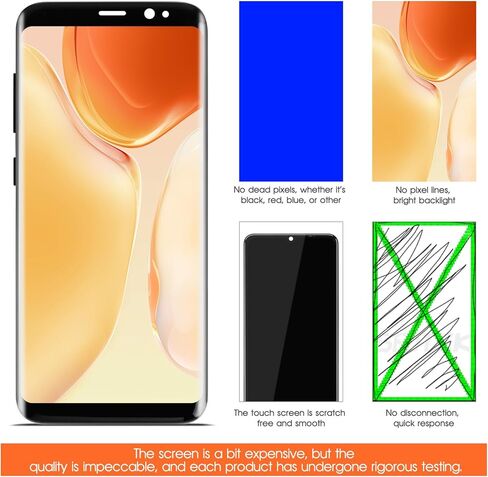 INCELL for Samsung Galaxy S8 Screen Replacement for Display Samsung S8 LCD G950 G950F SM-G950U Screen Touch Assembly Repair Parts with Frame(No Fingerprint) in Saudi Arabia