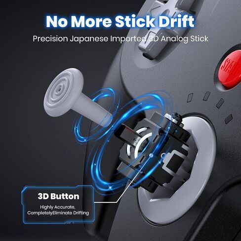 SAFFUN 2 Pack Wireless N64 Controller Made for Switch 1 & 2، وحدة تحكم N64، أجهزة استقبال لاسلكية 2.4 جيجا هرتز متوافقة مع Switch Online، Windows PC، macOS (اهتزاز مدمج) (قابلة لإعادة الشحن) سماوي/أسود in Saudi Arabia