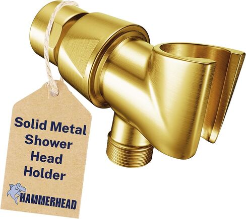 حامل رأس دش محمول من المعدن الصلب من HammerHead Showers® - أسود غير لامع - حامل عصا دش قابل للتعديل مع دعامة خطاف حائطية عالمية وكرة محورية نحاسية - حامل رأس دش محمول باليد in Kuwait