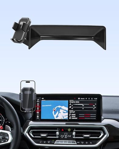 حامل هاتف السيارة PZK لسيارات BMW X3 2018-2021/ BMW X4 2019-2021 ملحقات شاشة 10.25/10.3 بوصة مشبك ثابت متوافق مع حامل الهاتف Magsafe مع صندوق تخزين النظارات الشمسية دوران 360 درجة لا يؤثر على فتحة التهوية in Kuwait