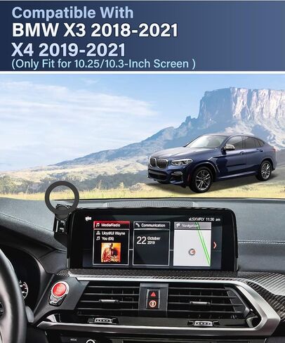 حامل هاتف السيارة PZK لسيارات BMW X3 2018-2021/ BMW X4 2019-2021 ملحقات شاشة 10.25/10.3 بوصة مشبك ثابت متوافق مع حامل الهاتف Magsafe مع صندوق تخزين النظارات الشمسية دوران 360 درجة لا يؤثر على فتحة التهوية in Kuwait