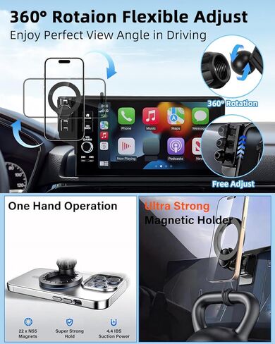 حامل هاتف السيارة PZK لسيارات BMW X3 2018-2021/ BMW X4 2019-2021 ملحقات شاشة 10.25/10.3 بوصة مشبك ثابت متوافق مع حامل الهاتف Magsafe مع صندوق تخزين النظارات الشمسية دوران 360 درجة لا يؤثر على فتحة التهوية in Kuwait
