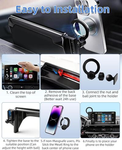 حامل هاتف السيارة PZK لسيارات BMW X3 2018-2021/ BMW X4 2019-2021 ملحقات شاشة 10.25/10.3 بوصة مشبك ثابت متوافق مع حامل الهاتف Magsafe مع صندوق تخزين النظارات الشمسية دوران 360 درجة لا يؤثر على فتحة التهوية in Kuwait