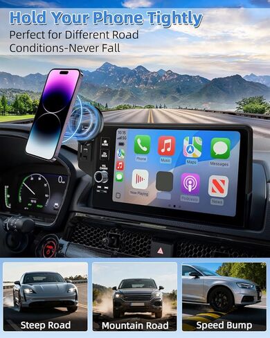حامل هاتف السيارة PZK لسيارات BMW X3 2018-2021/ BMW X4 2019-2021 ملحقات شاشة 10.25/10.3 بوصة مشبك ثابت متوافق مع حامل الهاتف Magsafe مع صندوق تخزين النظارات الشمسية دوران 360 درجة لا يؤثر على فتحة التهوية in Kuwait