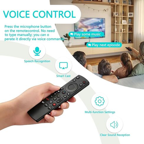 RC923A FMB1 استبدال جهاز التحكم عن بعد الصوتي متوافق مع نماذج التلفزيون الذكية TCL 2025 4K OLED 50QM6K 55QM6K 55QM7K 65QM6K 65QM7K 75QM6K 75QM7K 85QM6K 85QM7K 98QM6K 98QM7K in Kuwait