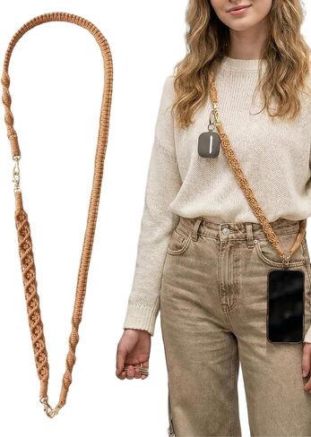 Detachable 3-in-1 Phone Lanyard, Handwoven Boho Strap, Hands-Free Anti-Drop Crossbody/Neck/Wrist, Clasp in Saudi Arabia