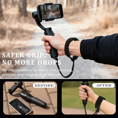 حزام معصم للكاميرا قابل للتعديل - حبل معصم يدوي من النايلون مع برغي 1/4 بوصة لكاميرات GoPro وInsta360 وDSLR والهواتف الذكية وعصي السيلفي in Kuwait