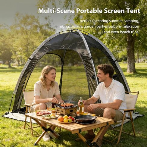 Screen House Mesh Tent, 1-2 Person Patio Backyard Tent, Full Ventilation, 5-Min Easy Setup, Lightweight Compact Storage, Outdoor Patio House for Spring Summer Camping & Garden in Saudi Arabia