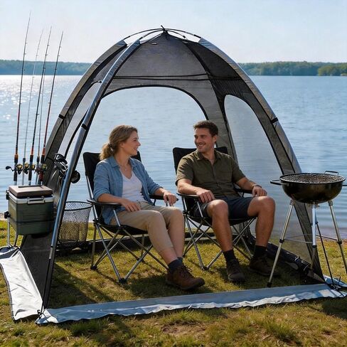Screen House Mesh Tent, 1-2 Person Patio Backyard Tent, Full Ventilation, 5-Min Easy Setup, Lightweight Compact Storage, Outdoor Patio House for Spring Summer Camping & Garden in Saudi Arabia