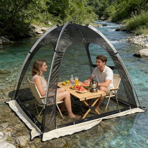 Screen House Mesh Tent, 1-2 Person Patio Backyard Tent, Full Ventilation, 5-Min Easy Setup, Lightweight Compact Storage, Outdoor Patio House for Spring Summer Camping & Garden in Saudi Arabia