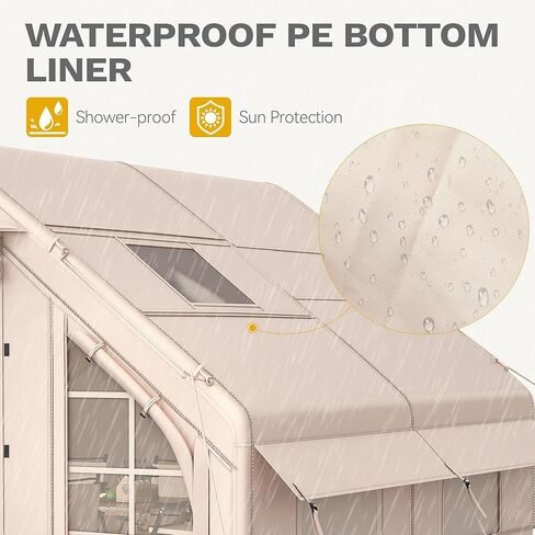 DWVO 13FT X 10FT Inflatable Camping Tents, 6-8 People Inflatable House Tents with Pump, Easy Setup with Explosion Proof Valve, Waterproof Oxford Air Glamping for Camping in Saudi Arabia