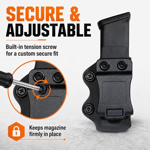 2 Pack Universal Mag Carrier IWB/OWB Magazine Holster Fits:17,19,19X,22,23,25,26,27,31,32,33,34,35,37,38,39,45,Double/Single Stack,for Right & Left Hand Ambidextrous Concealed Carry in Saudi Arabia