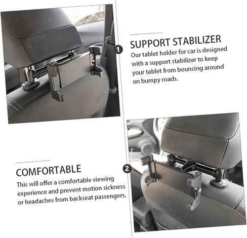 OSALADI Car Headrest Holder Swivel Phone Tablet Mount Black No Comfortable Viewing Angle in Saudi Arabia