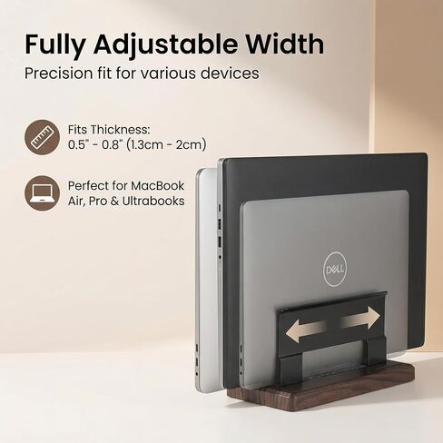 Vertical Laptop Stand for Desk - Adjustable Laptop Holder for MacBook & Most Laptops in Saudi Arabia