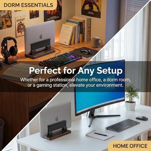 Vertical Laptop Stand for Desk - Adjustable Laptop Holder for MacBook & Most Laptops in Saudi Arabia