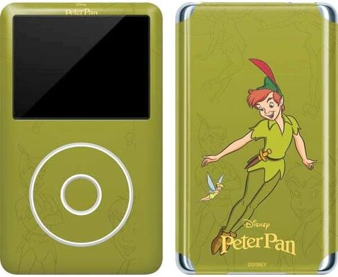 Skinit Decal MP3 Player Skin Compatible with iPod Classic (6th Gen) 80GB - Officially Licensed Disney Peter Pan and Tinker Bell Portrait Design in Saudi Arabia
