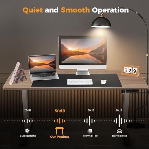 مكتب الوقوف الكهربائي مع عجلات ، 63 '× 24' 'مكتب قابل للتعديل مع محطة الشحن ، 2 منافذ USB ، 3 منافذ الطاقة ، 4 caster ، 27'-46 '' RANDTIN in Kuwait