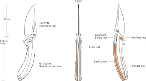 RUIKE P155 Linerlock أسود in Kuwait