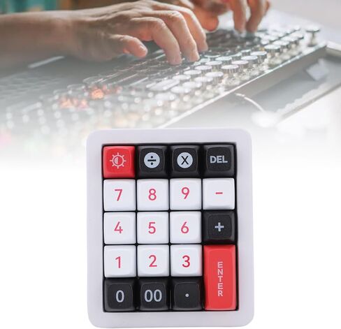 Tangxi Wired Mechanical Number Pad, 19 Keys Hot Swappable Numpad with RGB LED Backlit, Linear Red Switch, One Hand Programmable Macro Numeric Keypad for Laptop PC (White) in Saudi Arabia