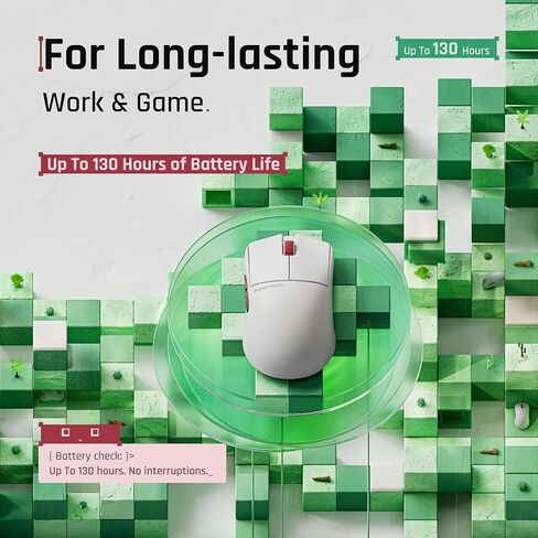 Keychron G4 8K Wireless Mouse Ultra Lightweight, 30K DPI PixArt 3950 Optical Sensor, 2.4G/Bluetooth Up to 130 Hours Battery Life, Ergonomic Design with Customizable Buttons for PC/Mac/Windows - White in Saudi Arabia