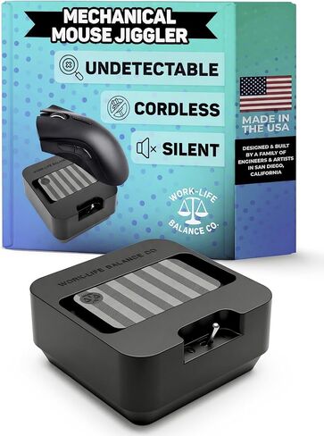 Mini Mouse Jiggler صنع في الولايات المتحدة الأمريكية - بدون USB، جهاز لاسلكي غير قابل للاكتشاف، بدون برامج، مفتاح تشغيل/إيقاف | محرك الماوس الميكانيكي يحافظ على شاشة الكمبيوتر المحمول نشطة، متذبذب صامت للعمل عن بعد، حاصل على براءة اختراع in Kuwait