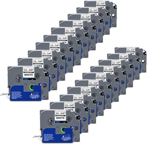 20-Pack P Touch Label Maker Tape 12mm 0.47 Compatible for Brother TZe-231 TZe231 TZ-231 Label Tape 12mm 0.47 Laminated White for Ptouch PTD220 PT-D210 H100 PTD400 D600 D610BT, 1/2 Inch x 26.2 ft in Saudi Arabia
