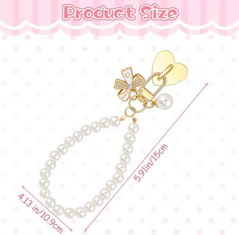Charm Chains Set Cute Phone Charm Chains Bracelets Accessories Aesthetic Phones Bracelets with Type-C Butterfly Bow Dust Plug for Reader Book Lovers E-Reader Phone Bag Decor Camera in Kuwait
