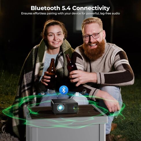 جهاز عرض CiBest Mini مع WiFi وBluetooth، متوافق مع Netflix/YouTube/PrimeVideo، التركيز الكهربائي وحجر المفاتيح، جهاز عرض فيديو عالي الدقة 1080P قصير المدى، محمول للاستخدام الخارجي/الداخلي in Kuwait